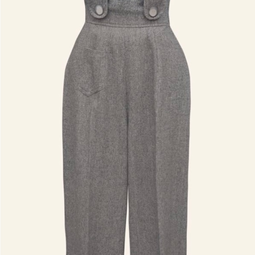 SOLD SOLD Retro Pants 1940s Style Gray Fleck M L UK 16 Vivien Of Holloway - Picture 4 of 10